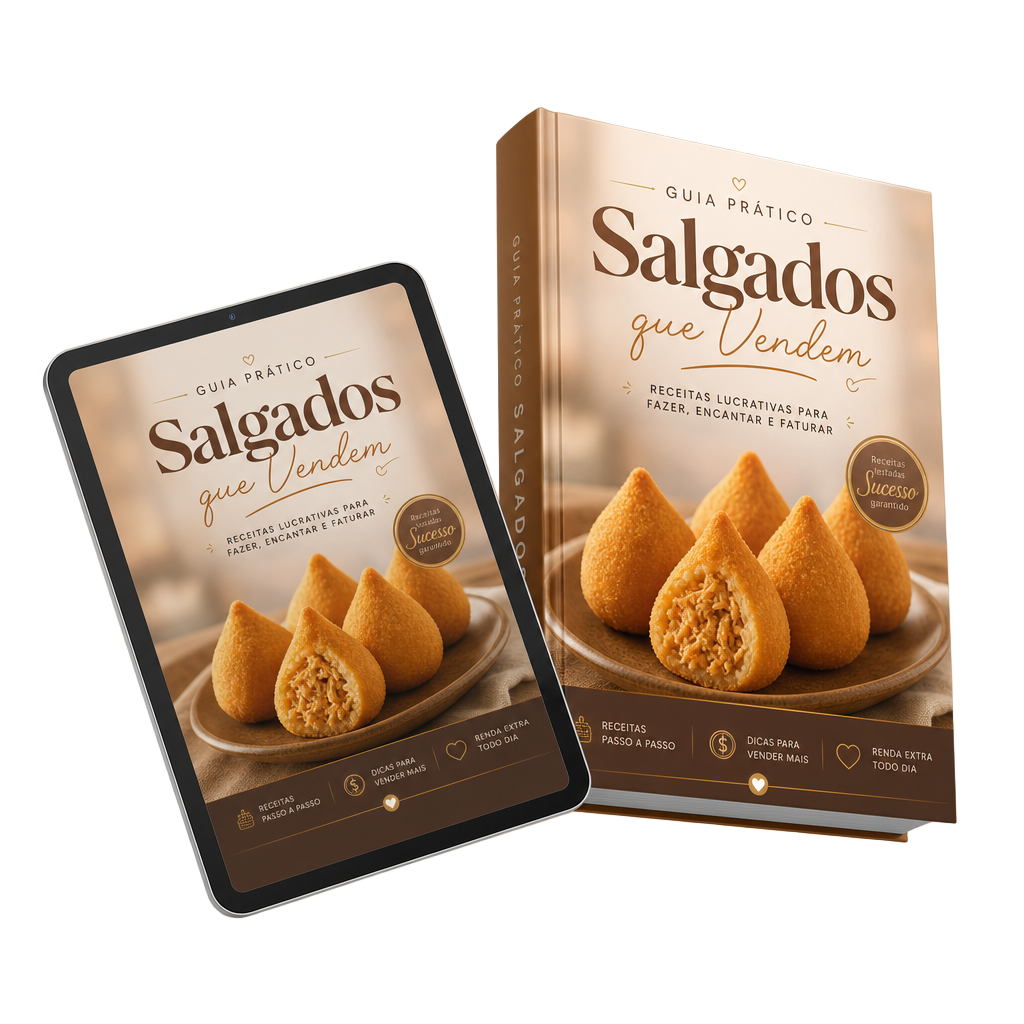 Mockup do e-book Guia Prático Salgados que Vendem