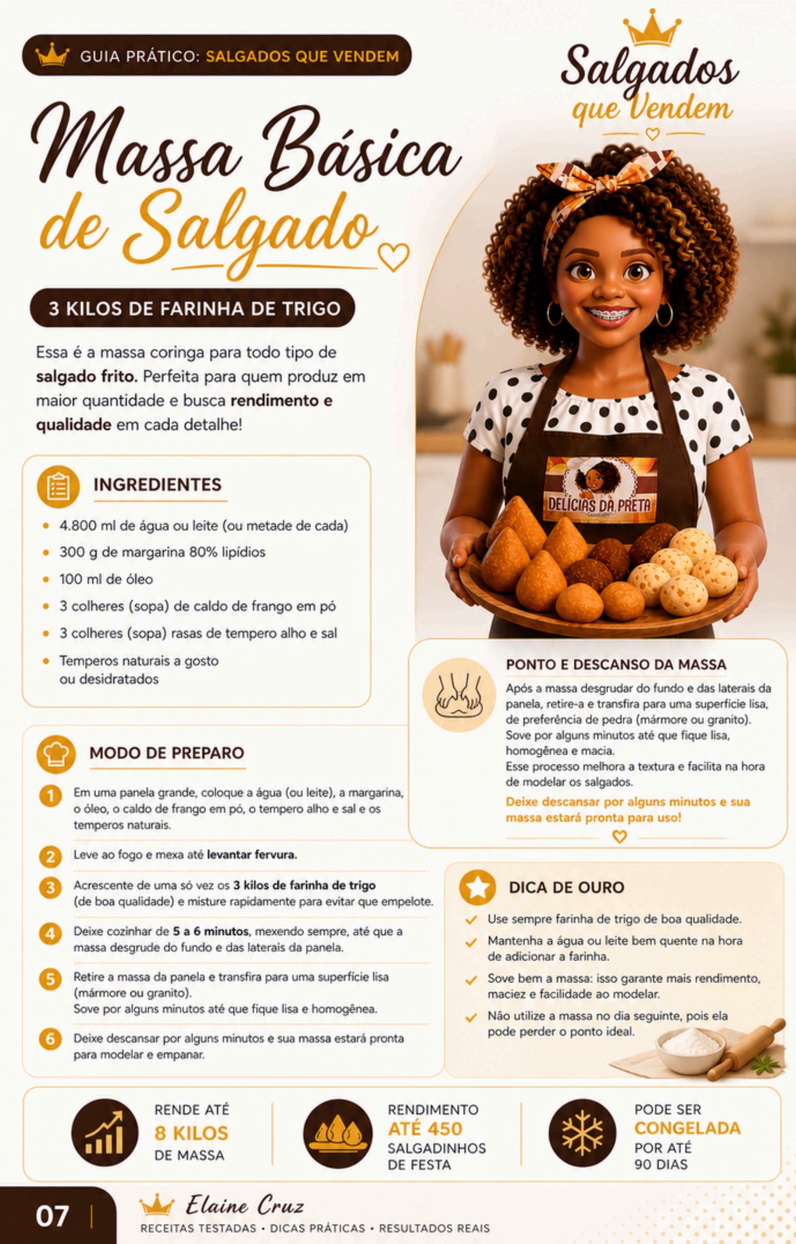Página de receita de massa